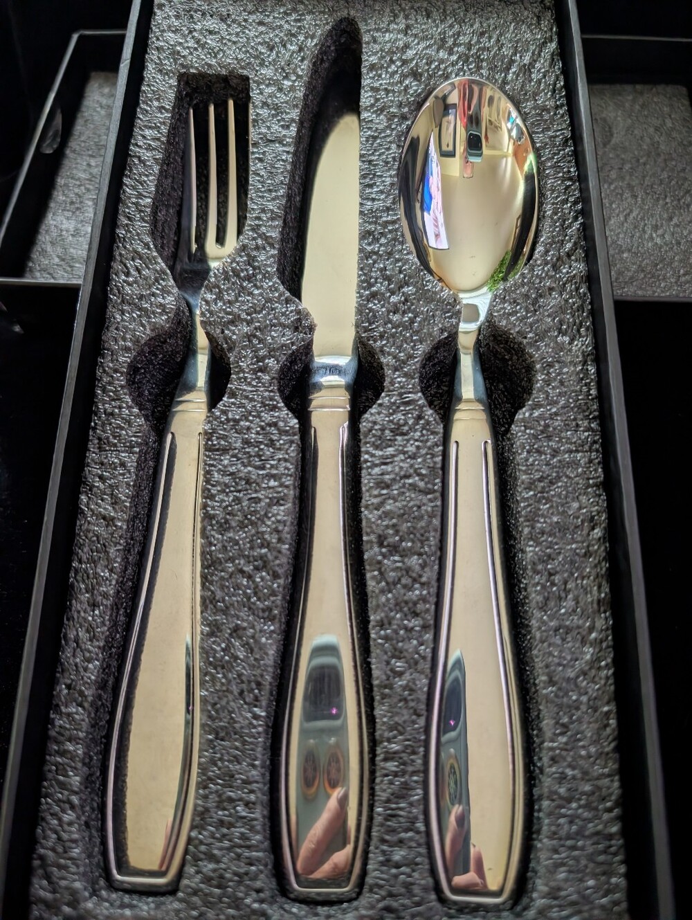Bunmo Weighted Stainless Steel 3-Piece Flatware Set - Silver Fork Knife Spoon